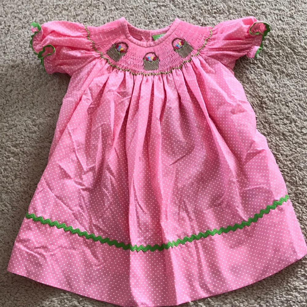 Spring smocked dress 3-6m